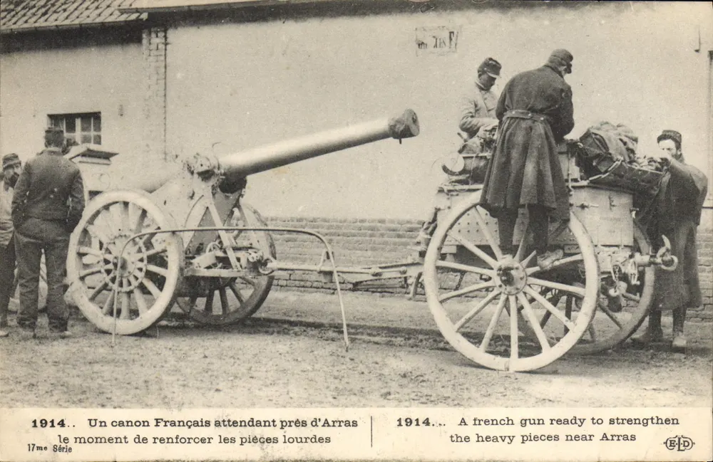 Französisches Kanonenrohr nahe Arras — 17. Serie — Verlag E.P.D. - Vorderseite