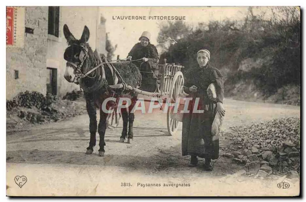 Bäuerinnen aus der Auvergne — Die pittoreske Auvergne — Verlag V.D.C. Nr. 3815 - Vorderseite
