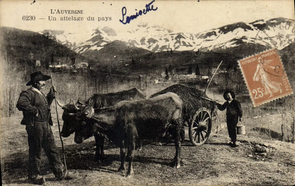 Auvergne — Ein landestypisches Fuhrwerk — unbekannter Verlag, Nr. 6230 - Vorderseite