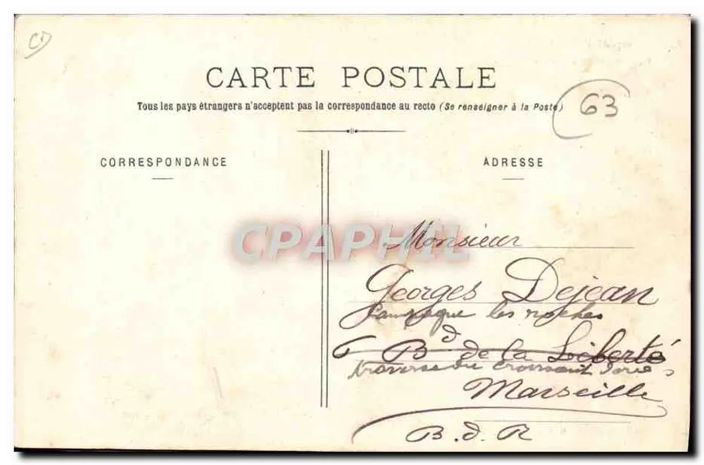 Um grupo de Brayaudes — Auvergne — G. Delaunay, editor, Clermont-Ferrand - Verso