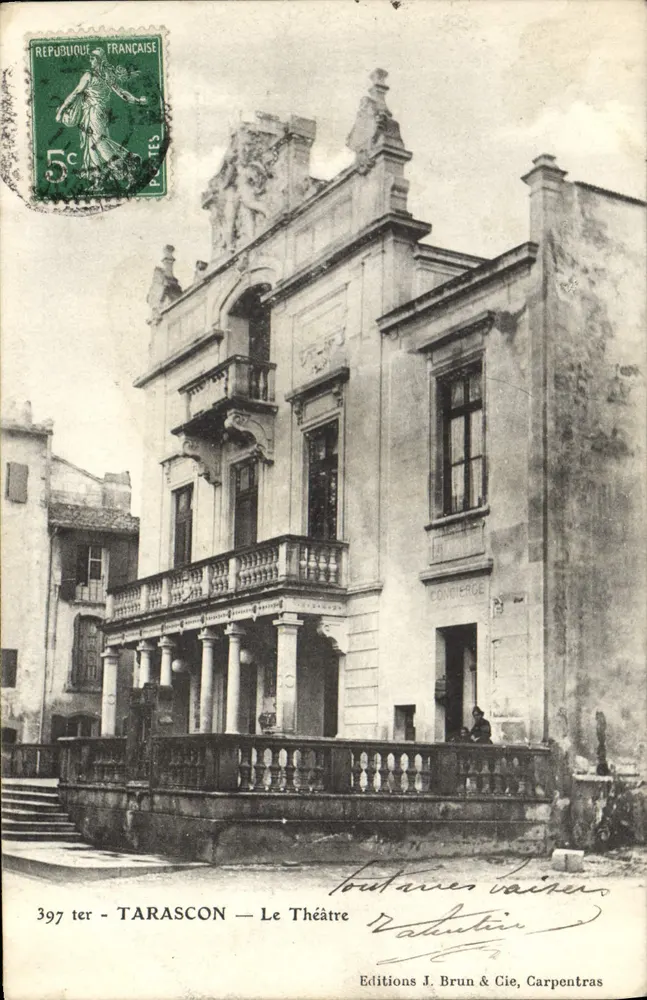 Tarascon — A Vista do Teatro — Edições J. Brun & Cie, Carpentras - Frente