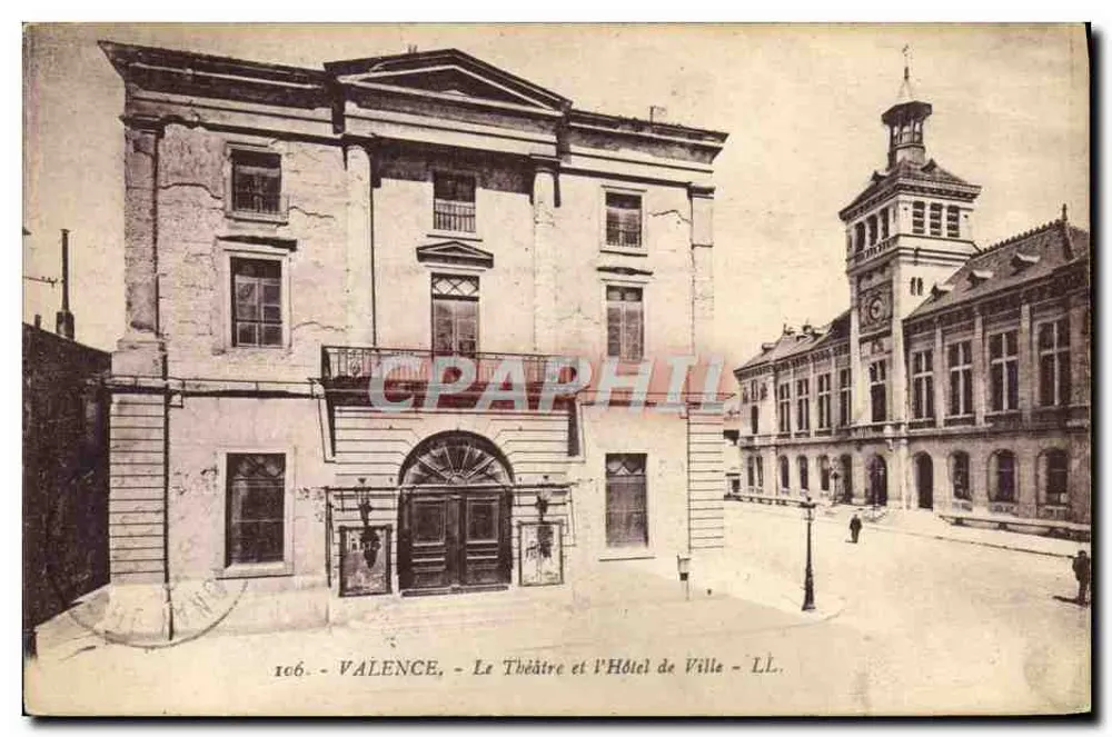 Valence - Das Theater und das Rathaus - LL. - n° 106 - Vorderseite