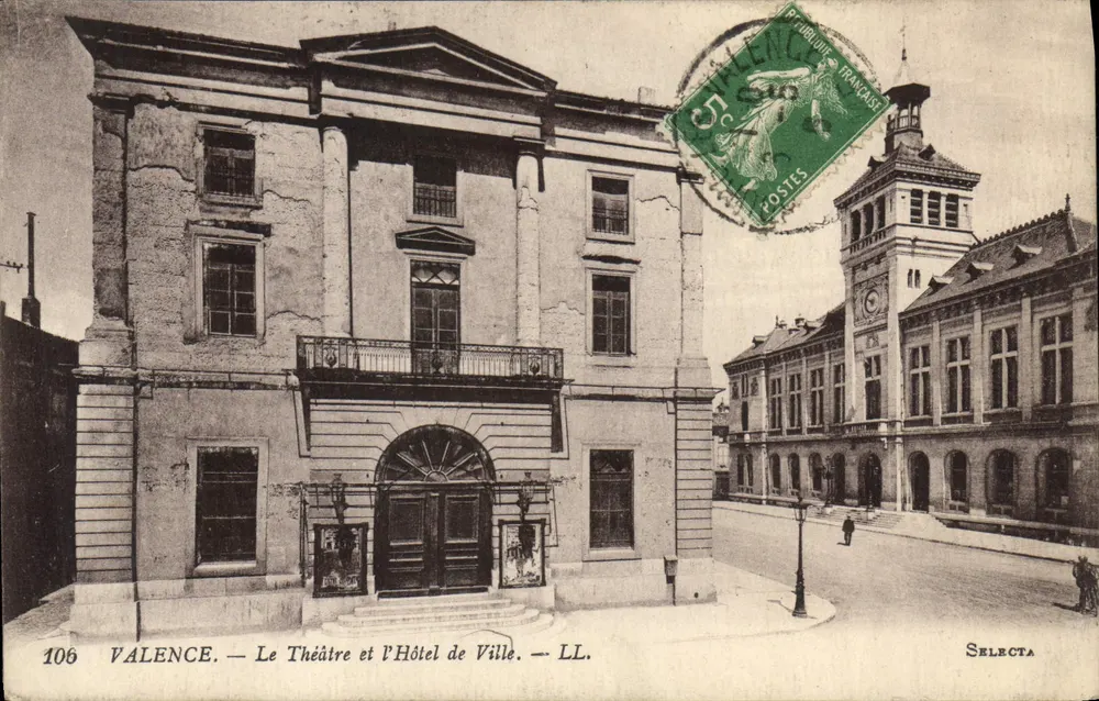 Valence — Das Theater und das Rathaus — LL. — Selecta - Vorderseite