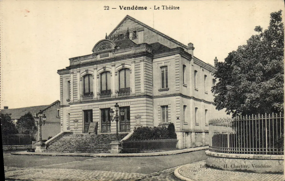 Vendôme - O Teatro — Imp. Plan. H. Chartier, Vendôme - Frente