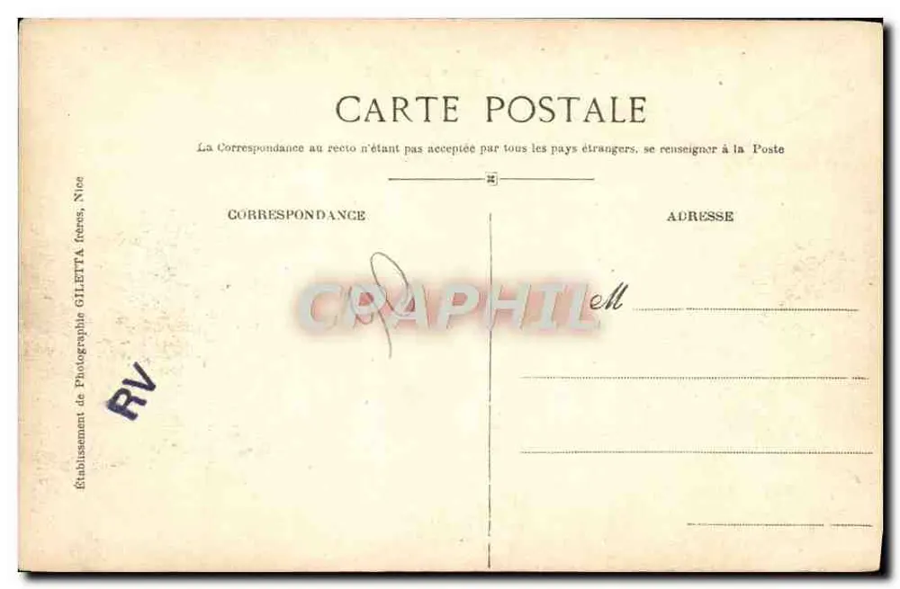 Théoule — Ponta da Agulha Estérel — Edição Giletta, Nice, n°564 - Verso