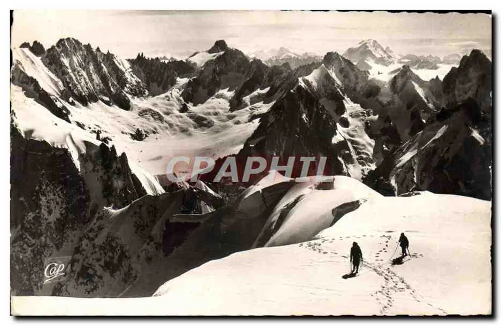 Aiguille du Midi — Panorama com o Grand Combín — Les Praz de Chamonix - Frente