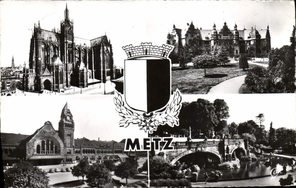 Metz — Kathedrale, Palast des Gouverneurs, Bahnhof, Esplanade — Réal-Photo - Vorderseite