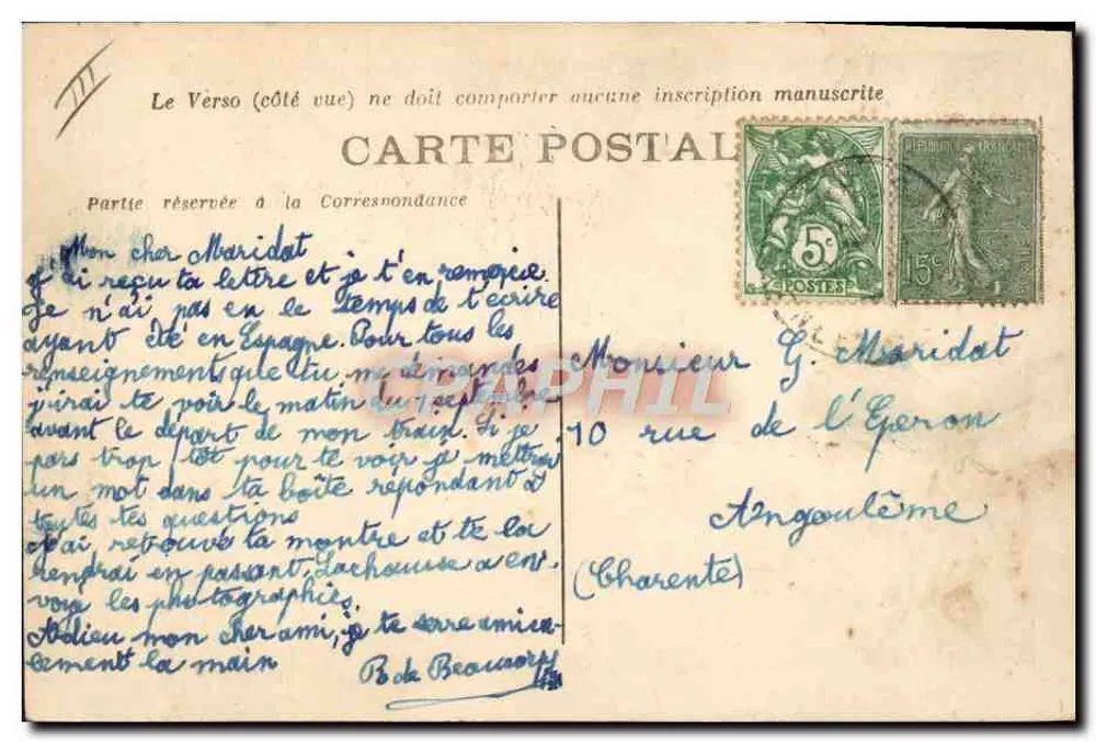 Bahèges — Lager Bernard Rollot — Val de Glaire (1.600 m Höhe) — Verlag: Bernard Rollot - Rückseite