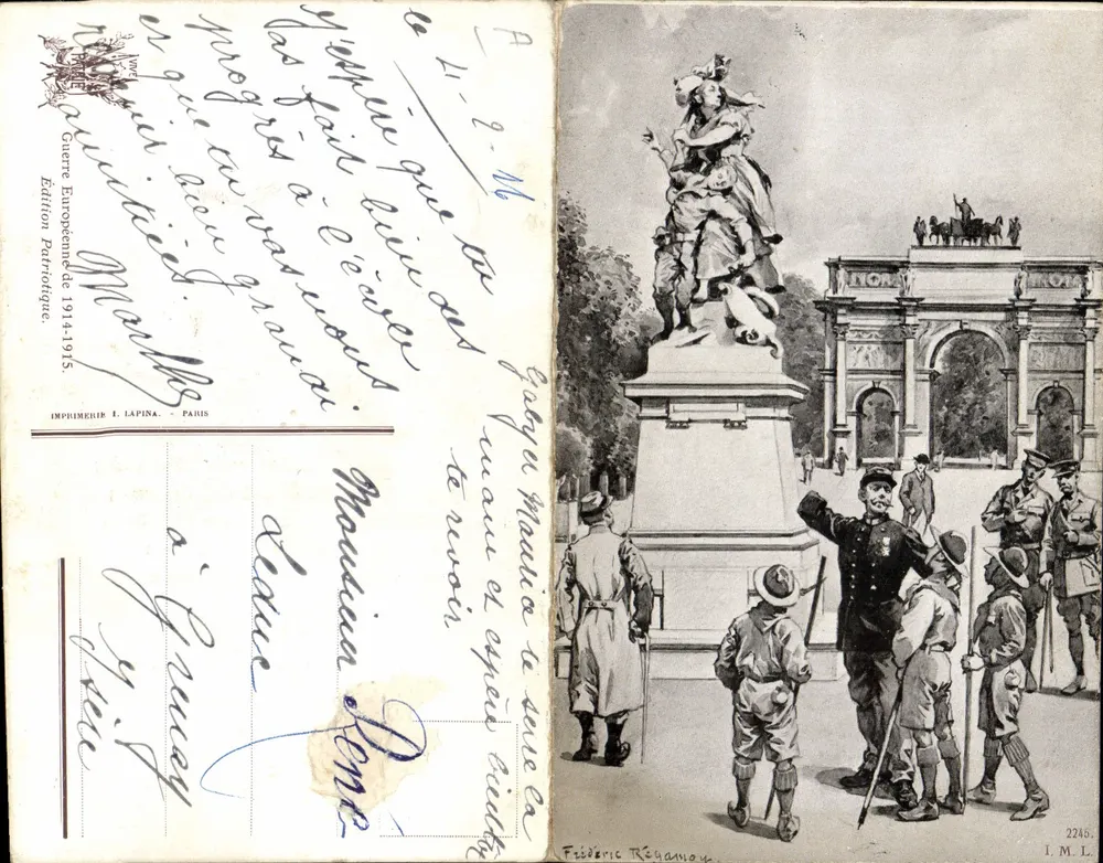 Statue der Siegesgöttin — Arc de Triomphe — Paris — Patriotische Ausgabe 1914-1915 - Vorderseite