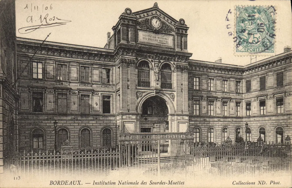 Bordeaux — Nationales Institut für Taubstumme — Sammlung ND. Foto n°113 - Vorderseite