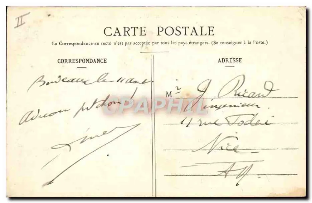 Bordeaux - Nationale Schule für Schwerhörige und Stumme — Sammlung Borde, Foto von M. Valence (Groß) - Rückseite