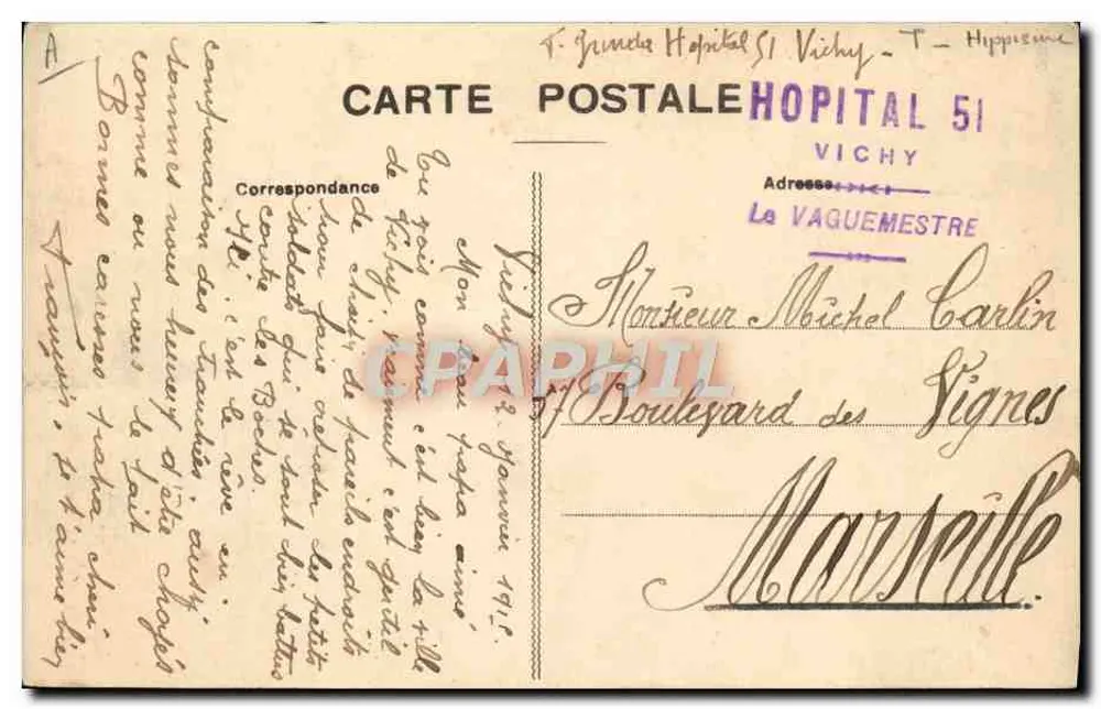 Vichy - Allgemeiner Blick auf das Hippodrom — Allier, n° 515 - Rückseite