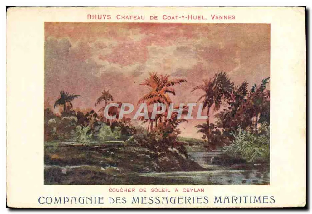 Sonnenuntergang in Ceylan — Schloss Coat-y-Huel, Vannes — Compagnie des Messageries Maritimes - Vorderseite