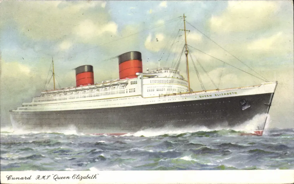 RMS Queen Elizabeth — Cunard — editor não visível - Frente