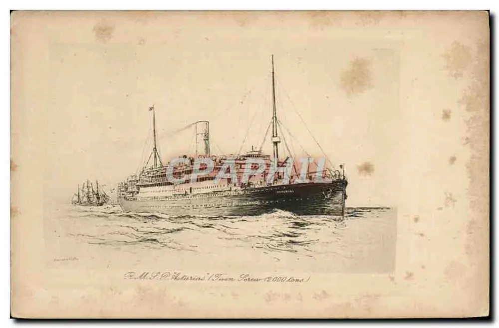 B.M.S.P. Atlântica — Navio de 2000 toneladas — Editor Royal Mail Steam Packet Company - Frente