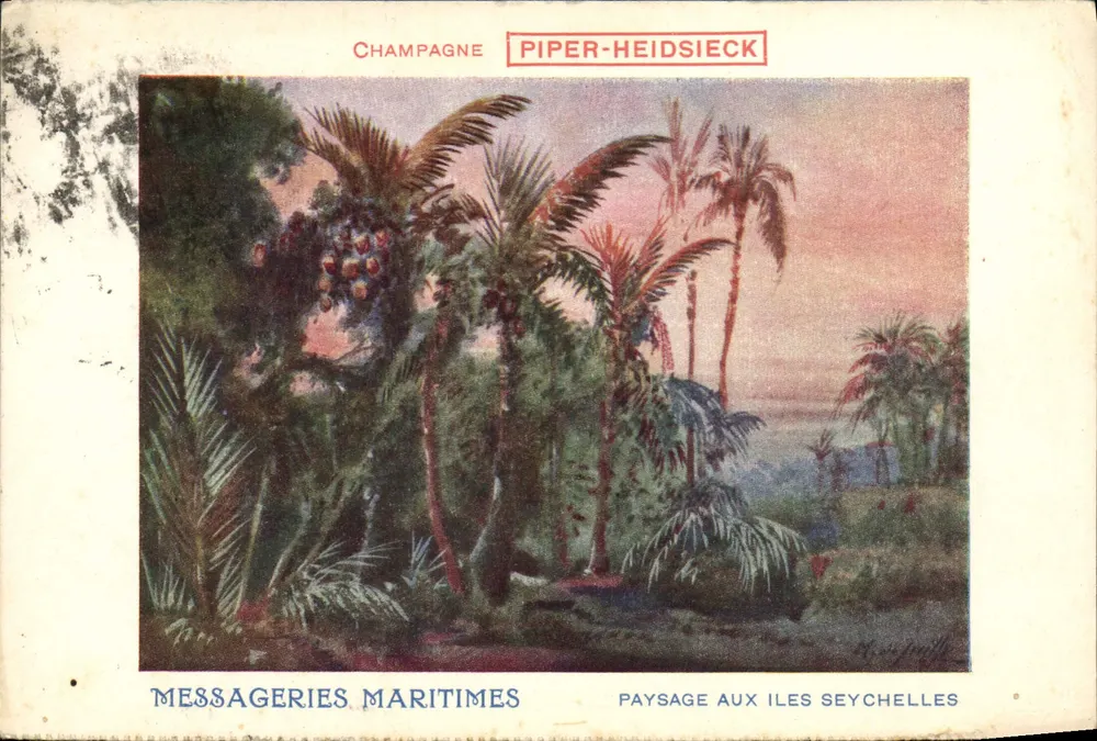 Landschaft auf den Seychellen — Messageries Maritimes — Piper-Heidsieck - Vorderseite