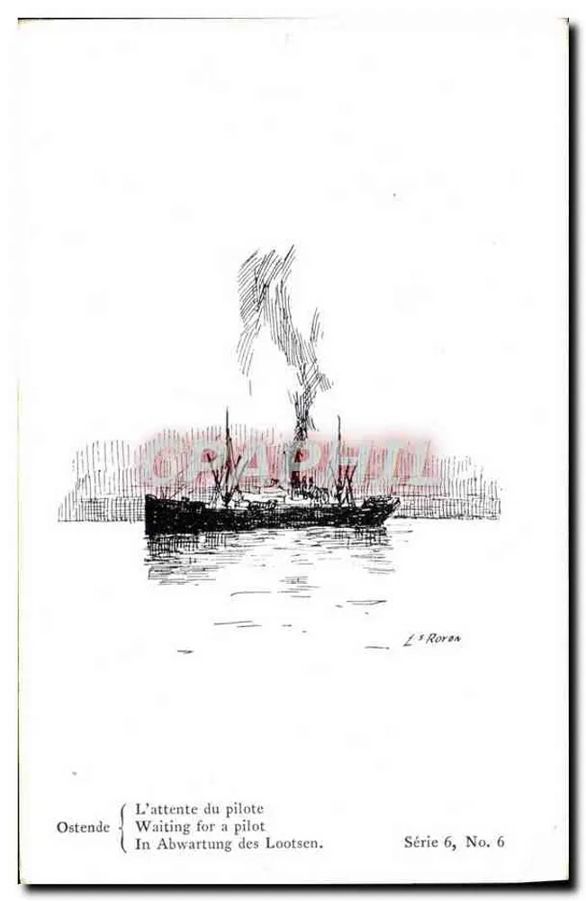 Ostende — Warte auf den Lotsen — L. Royon, Serie 6, Nr. 6 - Vorderseite