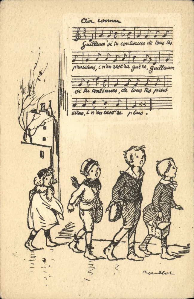 Kinder singen — Bekannte Melodie — Poulbot n°47-A, Ternois - Vorderseite