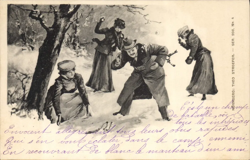 Winter-Spiele — Schneescene — Theo Stroefers, Nürnberg, n° 208, Serie 4 - Vorderseite