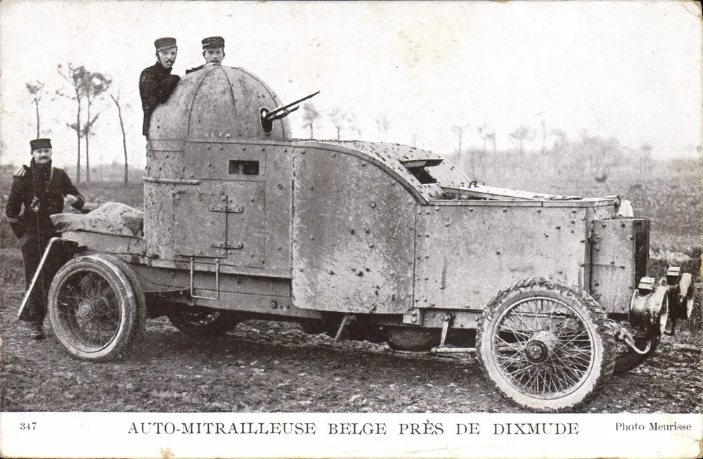 Auto-mitrailleuse belge — véhicule blindé avec mitrailleuse sur toit — Photo Meurisse, n° 347 - Vorderseite