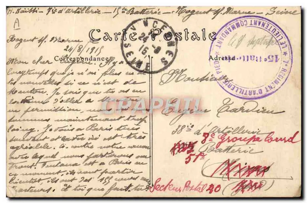 Morteiros Schneider de 11" de assalto — Guerra europeia 1914-1915 — ND Fot. n°32 - Verso