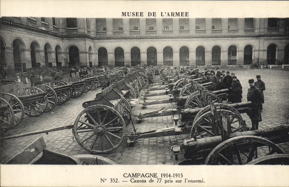 Kampagne 1914-1915 — 77 mm Kanonen vom Feind erobert — Museum der Armee, Nr. 352 - Vorderseite