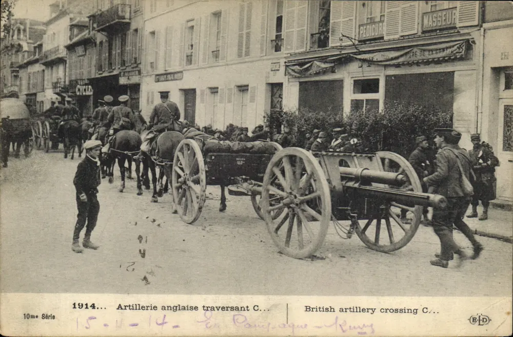 Englische Artillerie, die C... überquert — 10. Serie — Verlag B.P.D. - Vorderseite