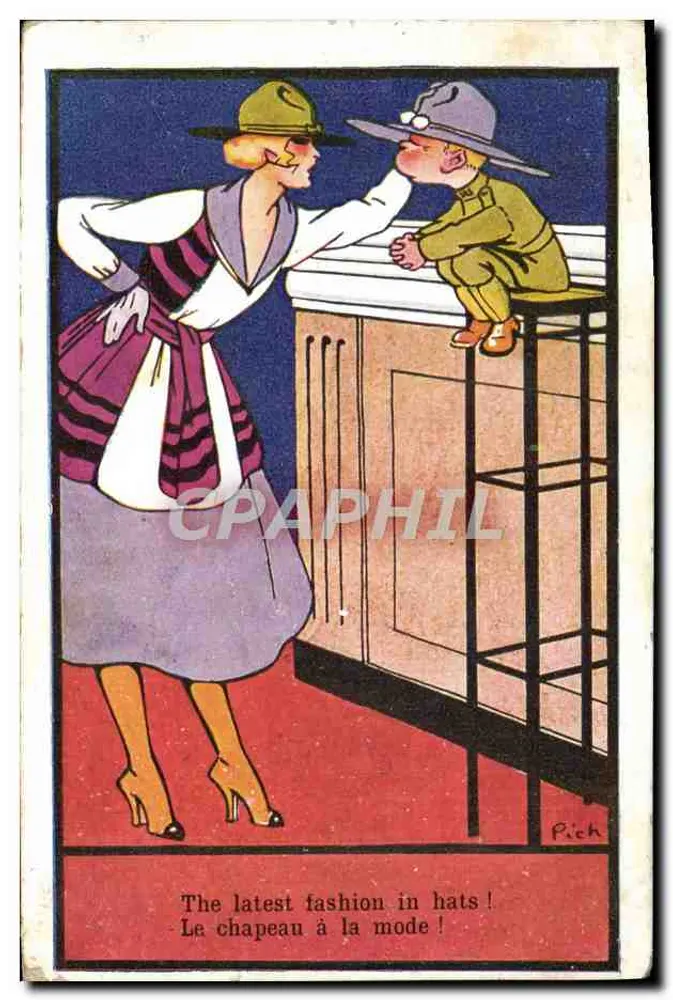 Frau und Kind mit Hüten — Pich — Serie 'Lafayette' N°125 - Vorderseite