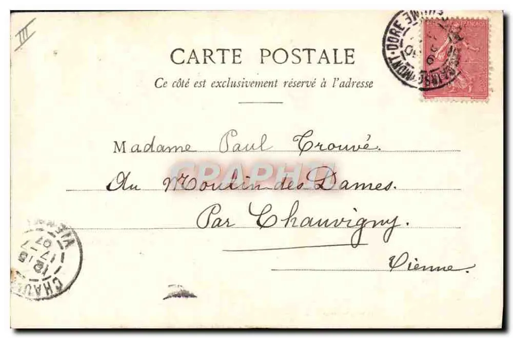 Alte Frau strickend — Auvergne — Lith. Rouge-Béd. 21, Rue de Pizay, Clermont-Ferrand, n°200 - Rückseite