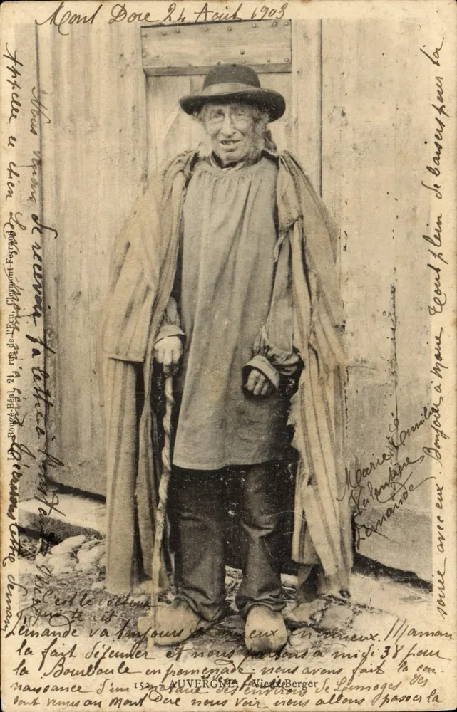 Antigo habitante de Mont-Dore — retrato — Auvergne, editor V. Berger, n°152 - Frente