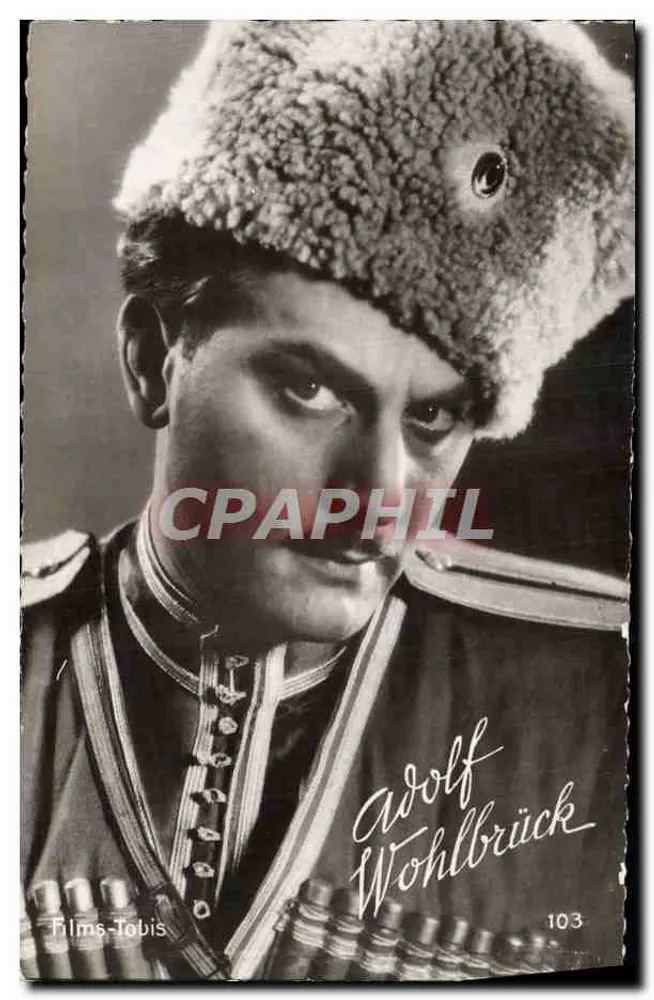 Adolf Wohlbrück — ator em uniforme com pelúcia — Films-Tobis, n°103 - Frente