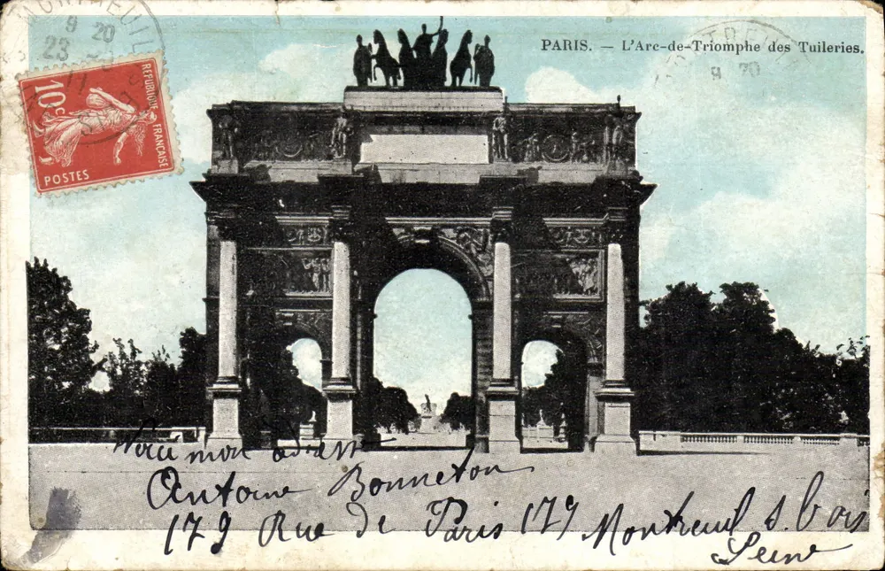 Paris — O Arco do Triunfo das Tuileries — Editor: Paris - Frente