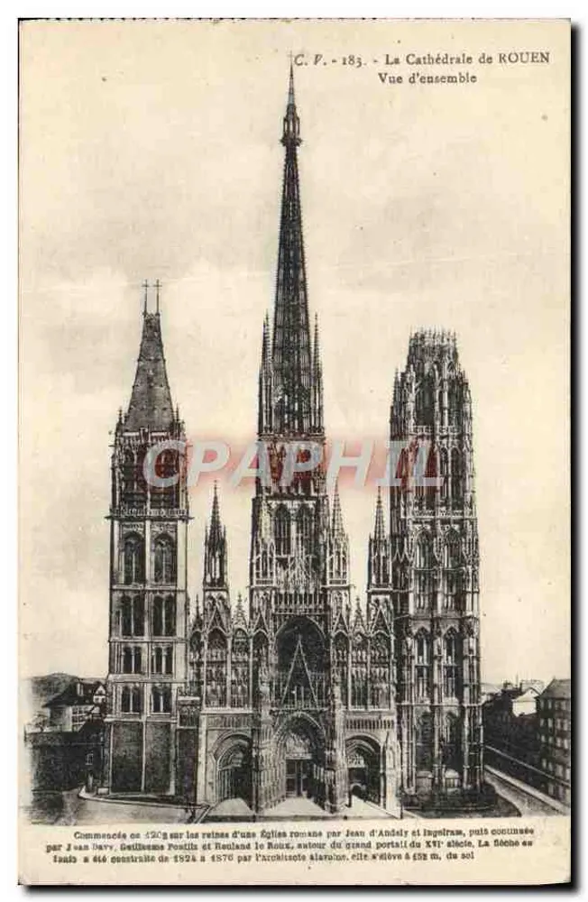Catedral de Rouen — Vista geral — C.P. - 183 - Frente