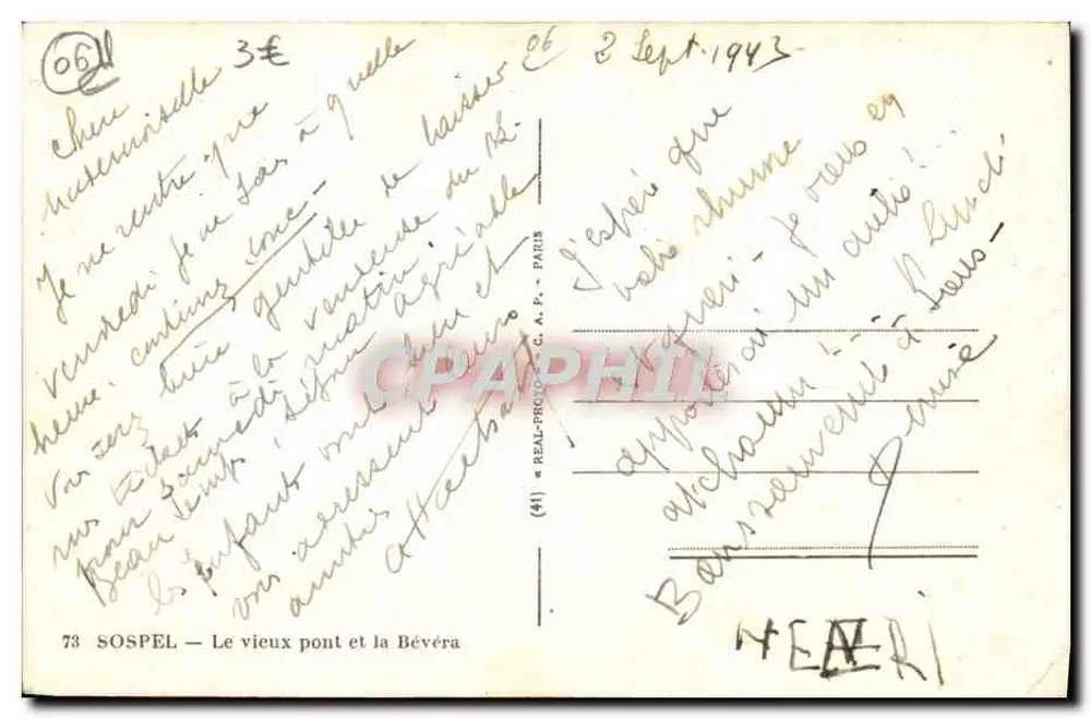 Sospel — Der alte Brücke und die Bévéra — C.A.P. (Verlag) - Rückseite