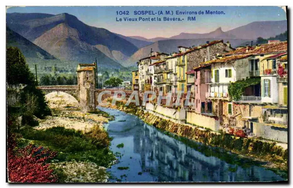 Sospel (A.M.) - Umgebung von Menton - Der Alte Brücke und die Bévéra - RM - Vorderseite