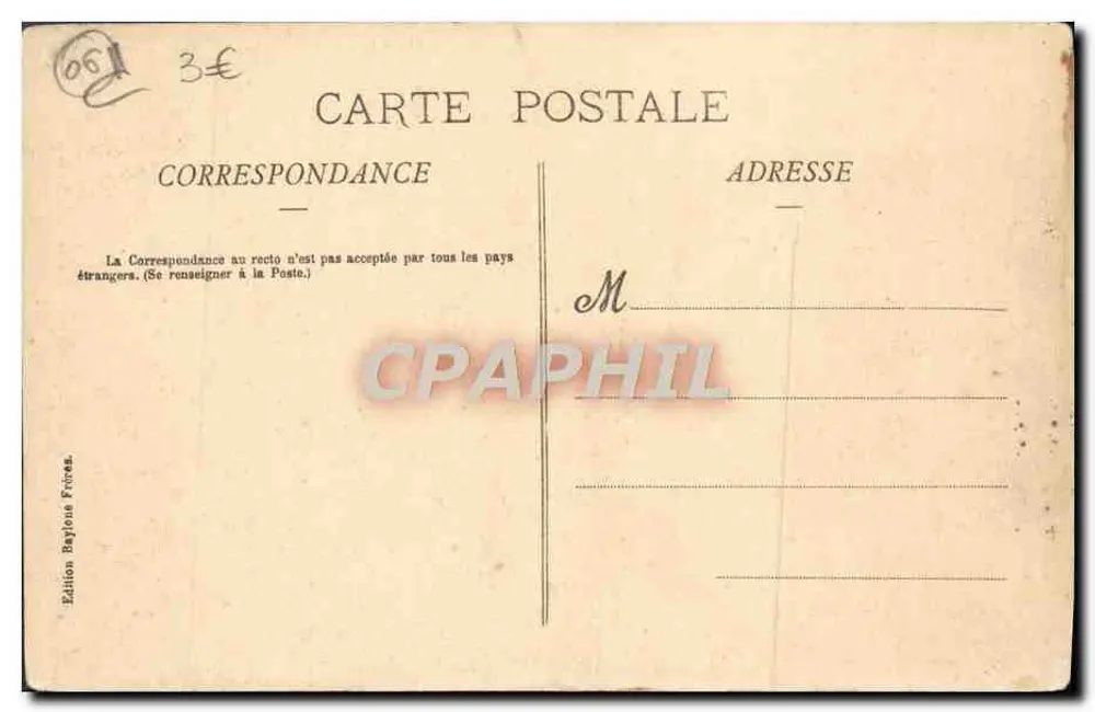 Capo di Théoule — Vista presa dalle Colline Rocheuses — Edizione Bayloue Frères - Verso