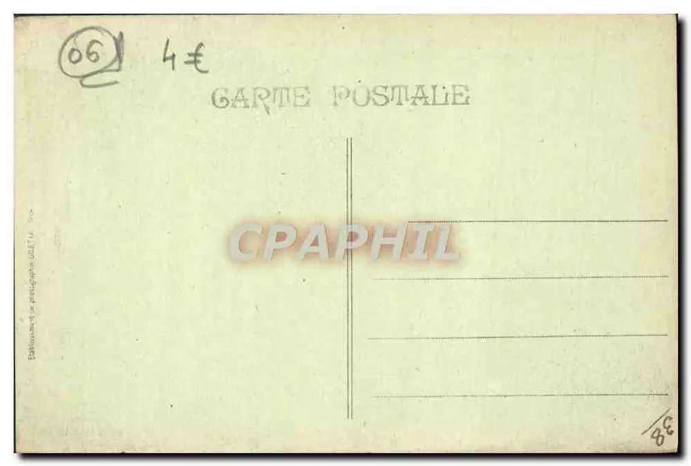 Théoule — Spitze und Bogen der Nadel, Route der Goldenen Promenade — Edition Gérard GILET, Nizza - Rückseite