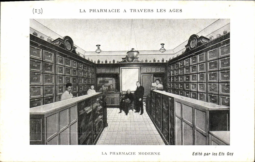 Die moderne Apotheke — Serie (I3) der Sammlung 'Die Apotheke durch die Jahrhunderte' — Verlag Ets Goy - Vorderseite