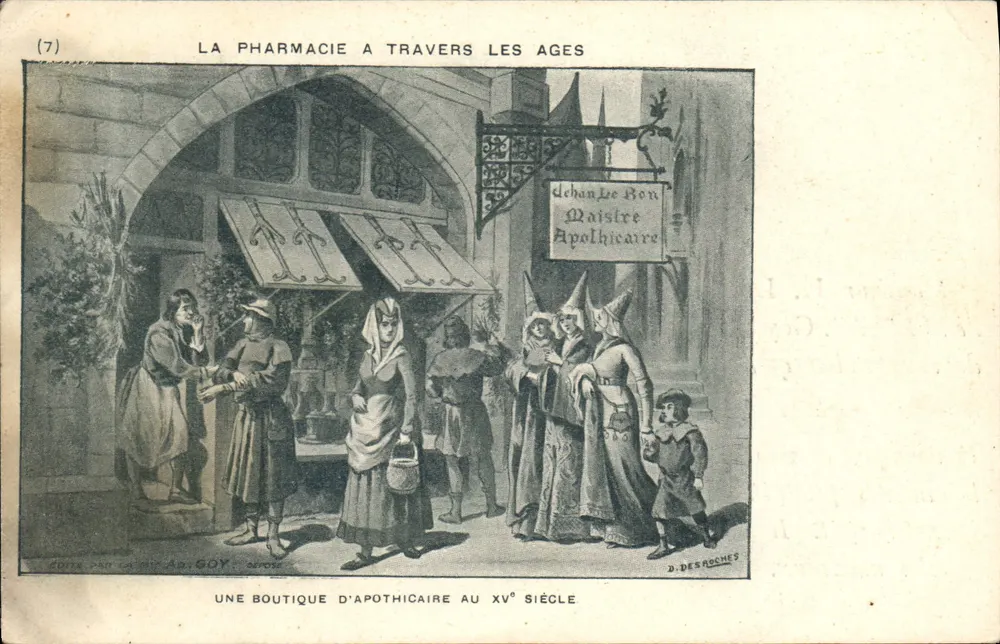 Eine Apotheke aus dem 15. Jahrhundert — D. Des Roches, Serie (7) — Ad. Goy - Vorderseite