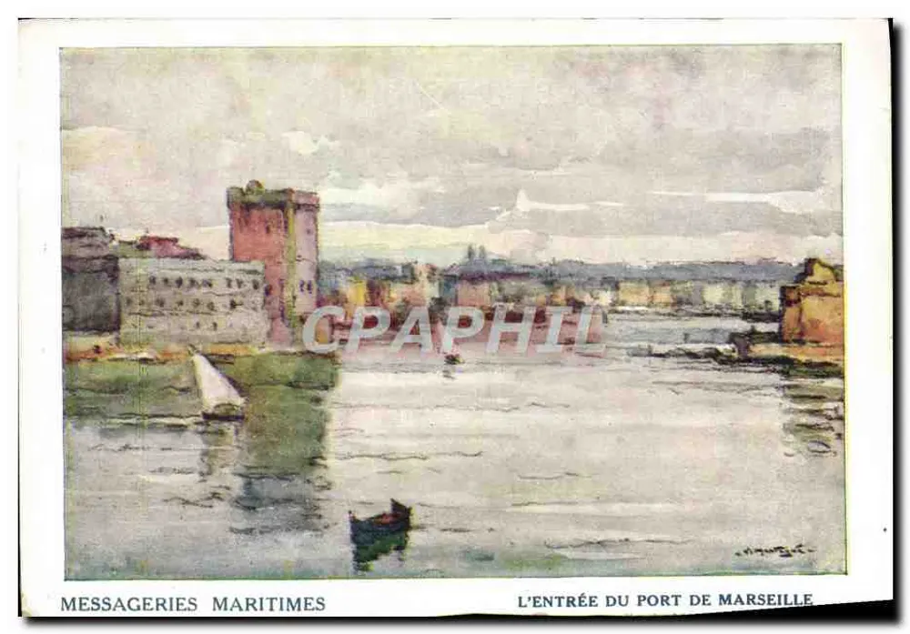 Der Eingang zum Hafen von Marseille — Messageries Maritimes — Verlag: Hébrard Palme, Nr. 83-97 - Vorderseite