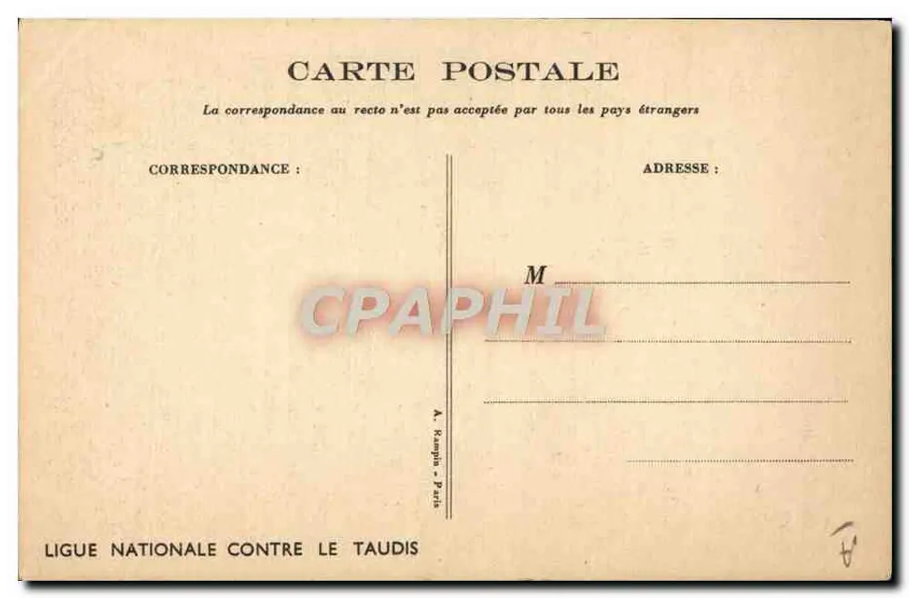 Criança no hospital — cena hospitalar — Ligue Nationale Contre le Taudis - Verso