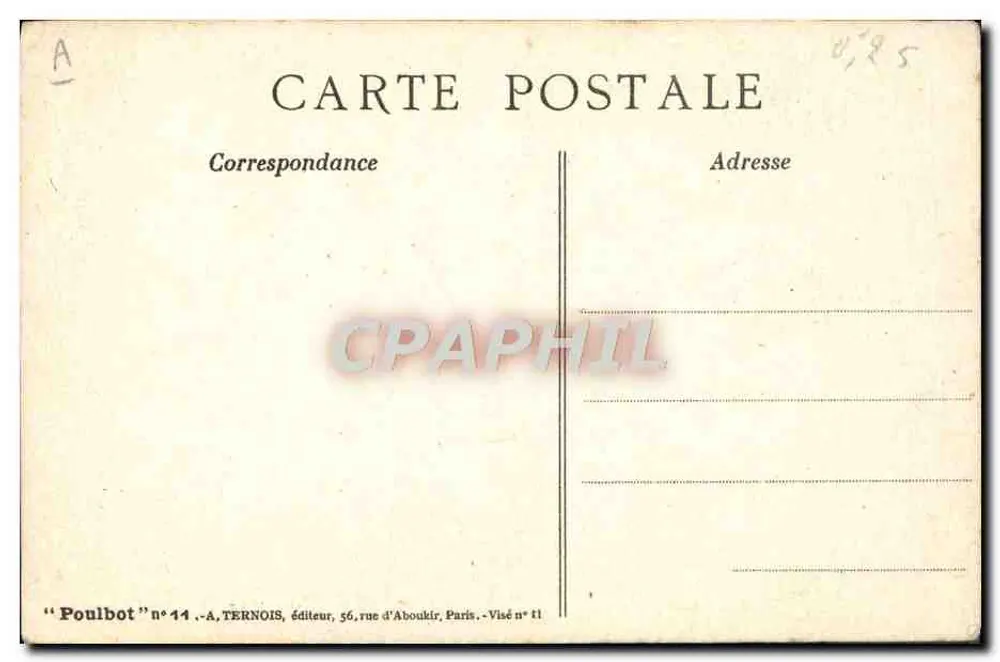 RegenSzene — Soldaten in einer überschwemmten Straße — Poulbot n°44, Verlag A. Ternois - Rückseite