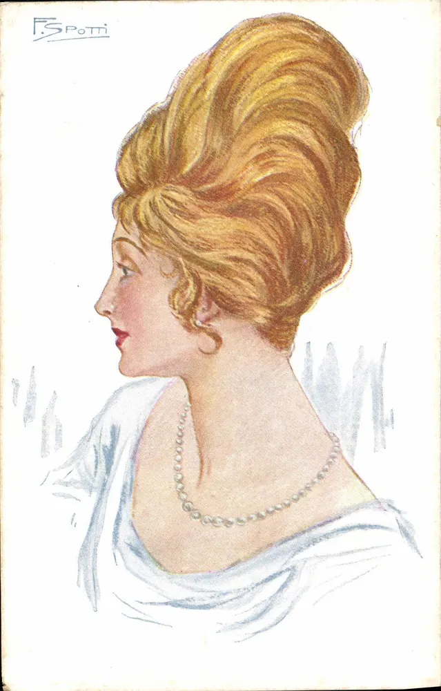 Porträt einer Frau — Art-Deco-Stil — F. Spotti, Verlag Uff. Revis. - Vorderseite