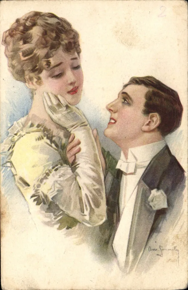 Junges Paar in Abendkleidung — Illustration von Dan Fournanty — n°2 - Vorderseite
