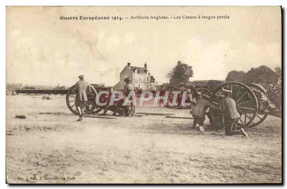 Englische Artillerie — Langstreckengeschütze — Imp. & Edit. J. Bouyeret - Le Mans - Vorderseite