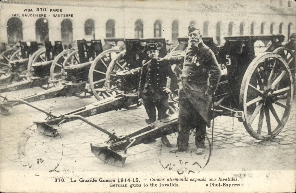 Deutsche Kanonen ausgestellt am Invalidenhaus — militärische Ausstellung — IMP. BAUDINIERE - NANTERRE - Vorderseite