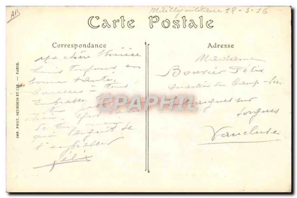 Camp de Mailly — Neuer 155-Lang-Kanonenzieher — ND. Foto. - Rückseite
