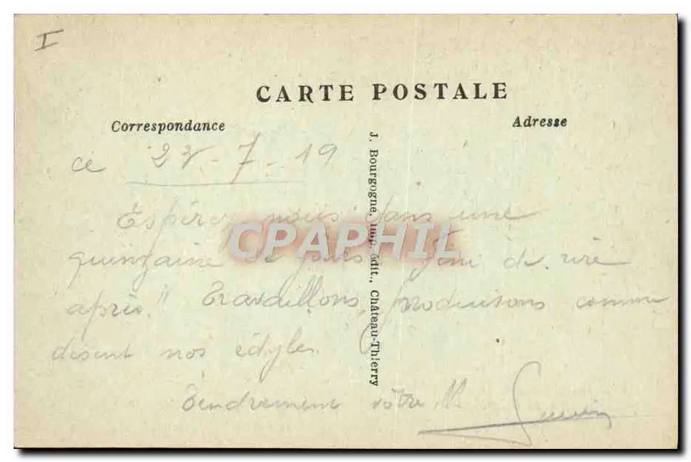 Em volta de CHATEAU-THIERRY — Localização de uma Bertha — Delaplace - Verso