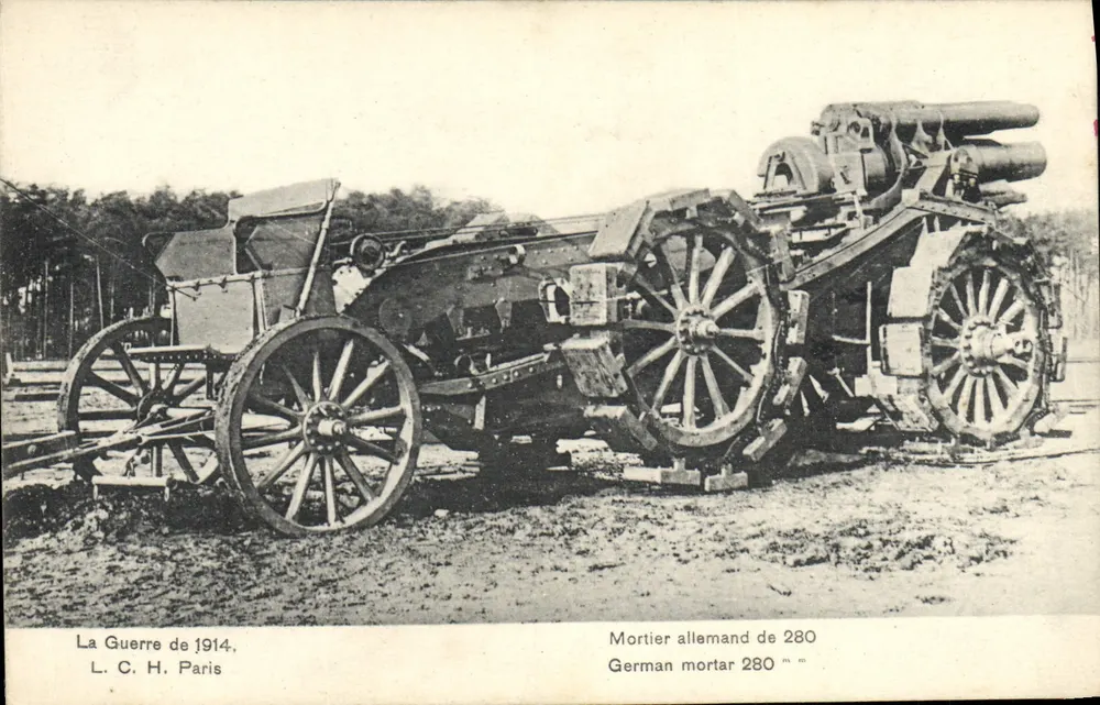Morteiros alemães de 280 — Guerra 1914 — L. C. H. Paris - Frente
