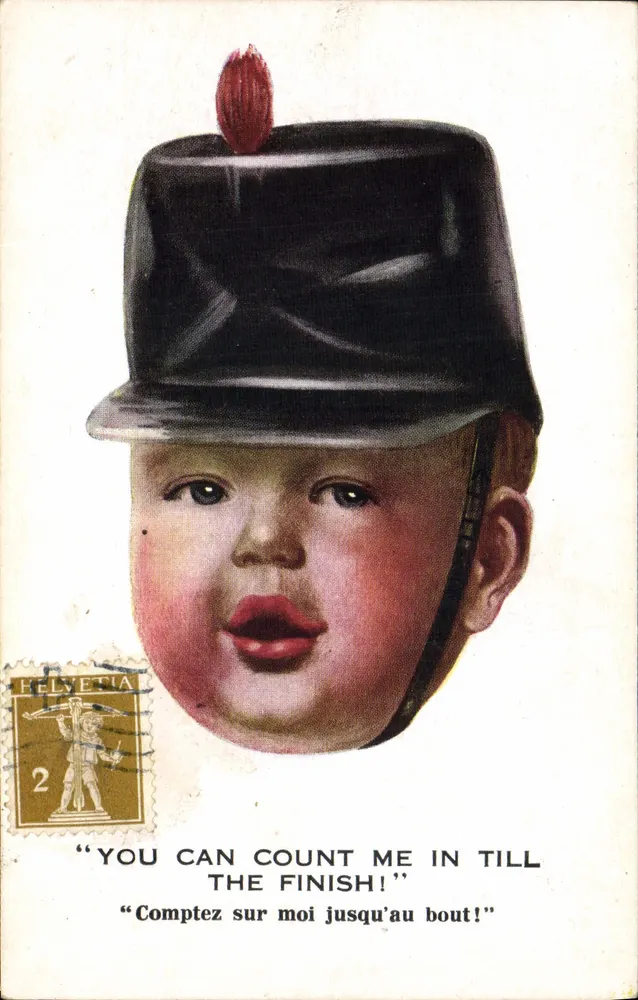 Baby im Képi — 'Comptez sur moi jusqu'au bout!' — Inter-Art Co. 'Artistique' Serie, n° 1412 - Vorderseite